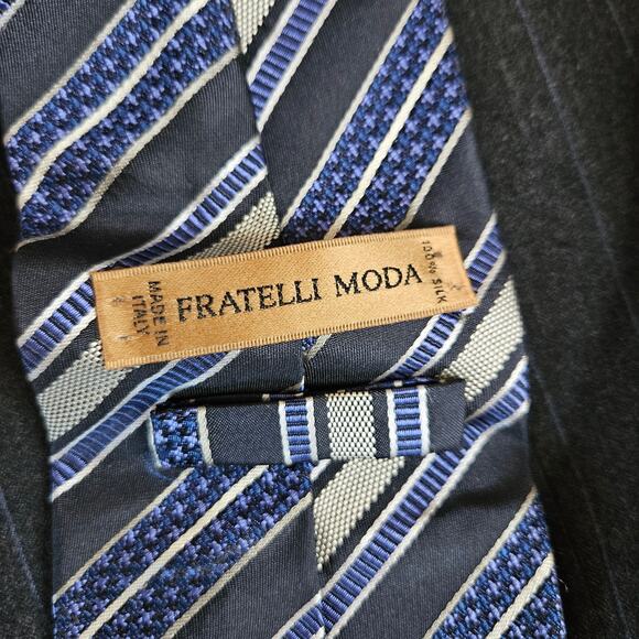 VTG Hart Schaffner Marx Wool Jacket Blazer Mens 46R Suit USA Fratelli Moda Tie - Picture 16 of 16